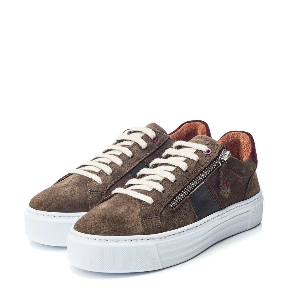 Sh Ely Khaki Suede Trainers