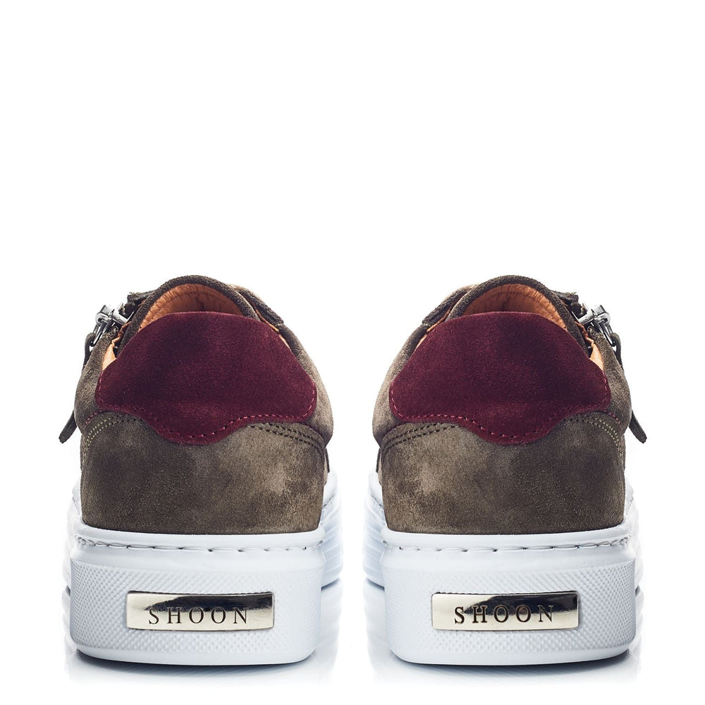 Sh Ely Khaki Suede Trainers