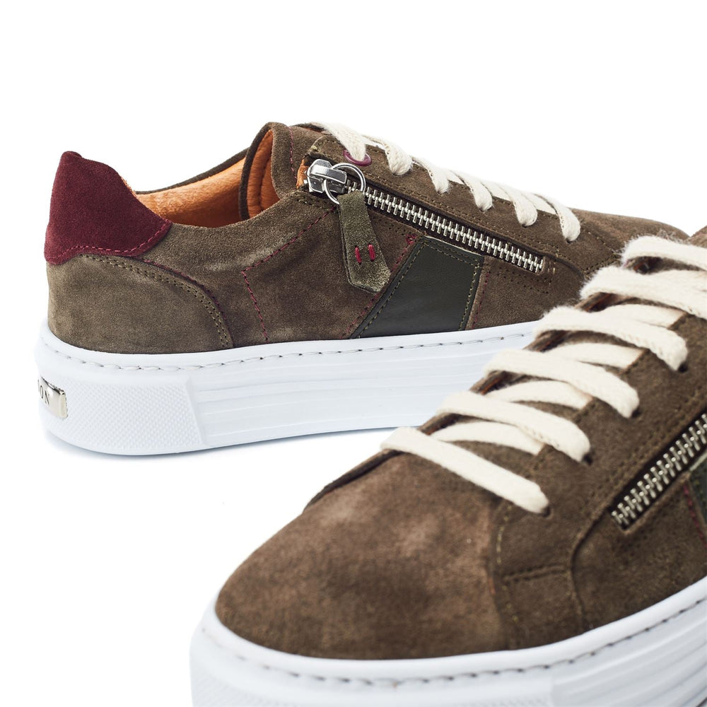 Sh Ely Khaki Suede Trainers