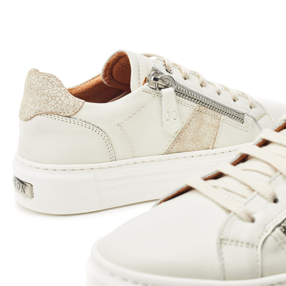 Sh Ely Off White Leather Trainers