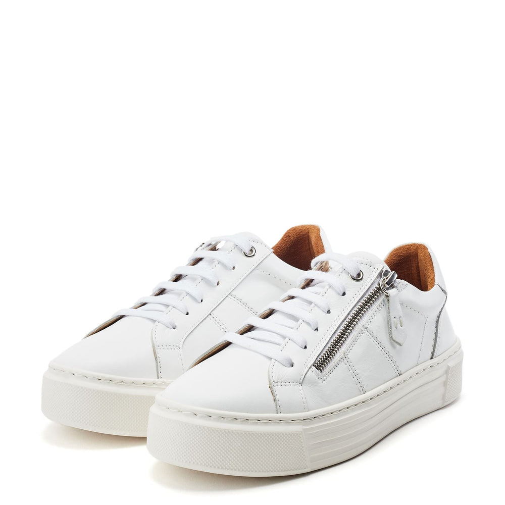 Sh Ely White Leather Trainers