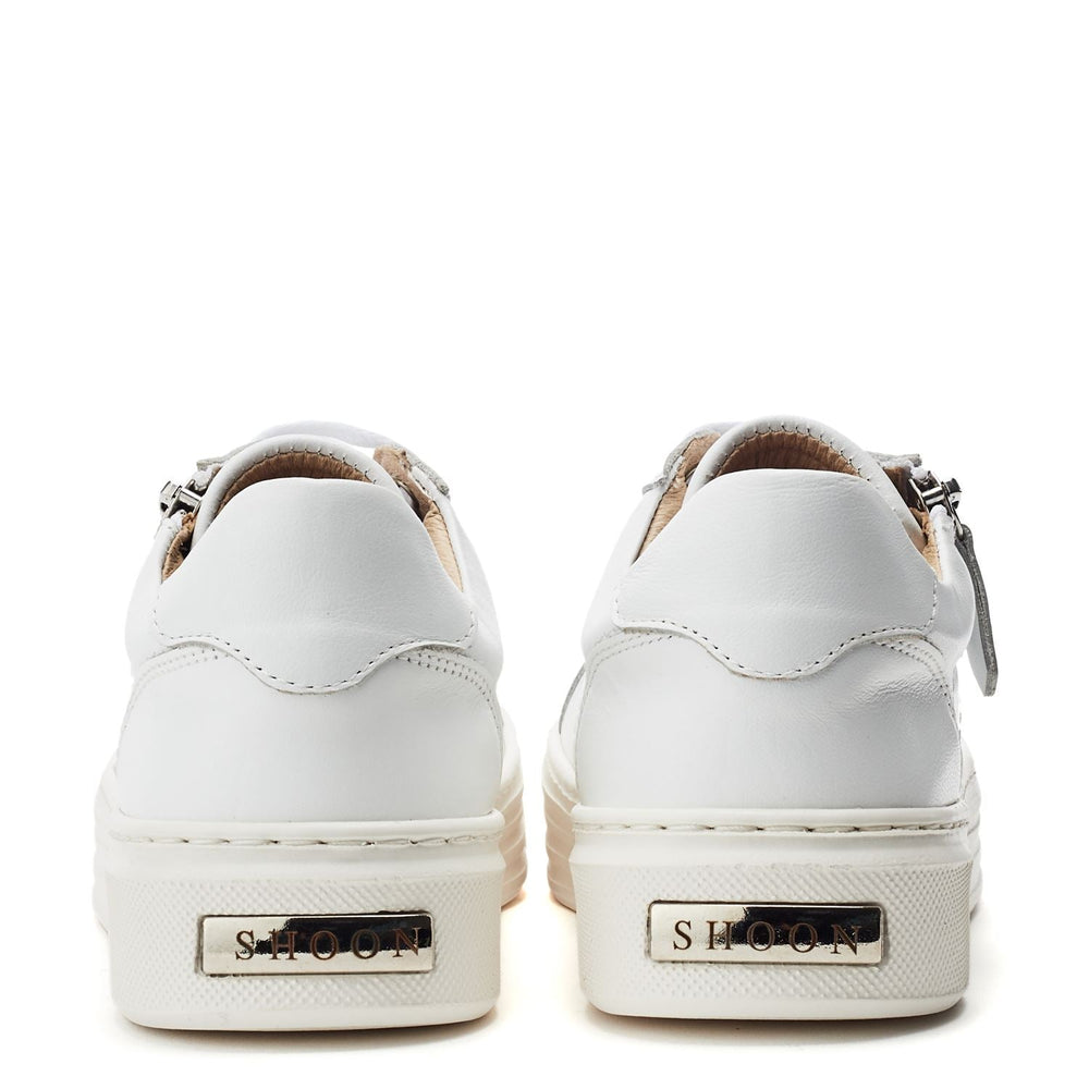 Sh Ely White Leather Trainers
