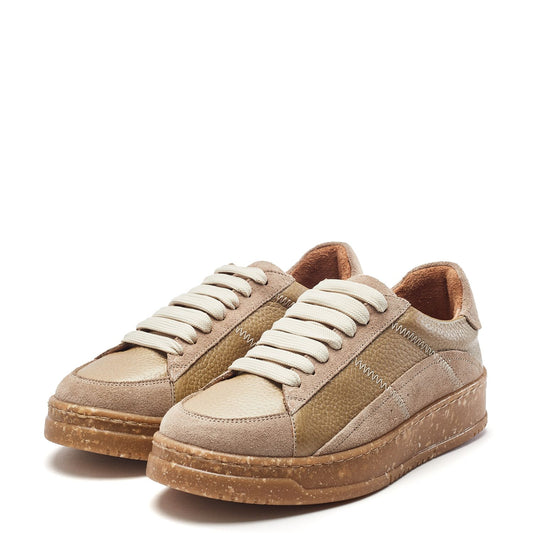 Sh Emery Taupe Leather Trainers