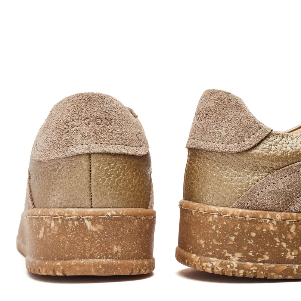 Sh Emery Taupe Leather Trainers