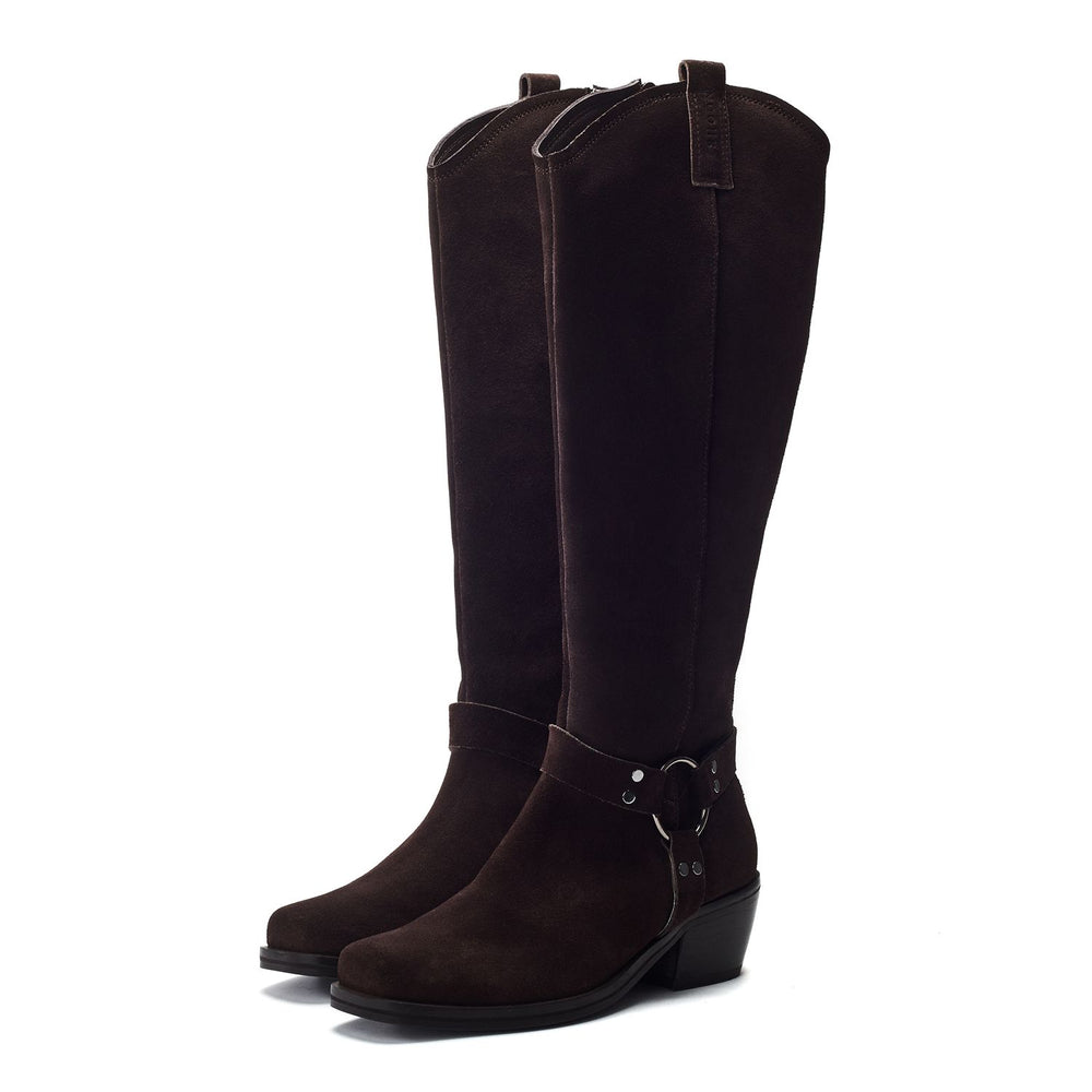 Sh Gallant Dark Brown Suede Boots