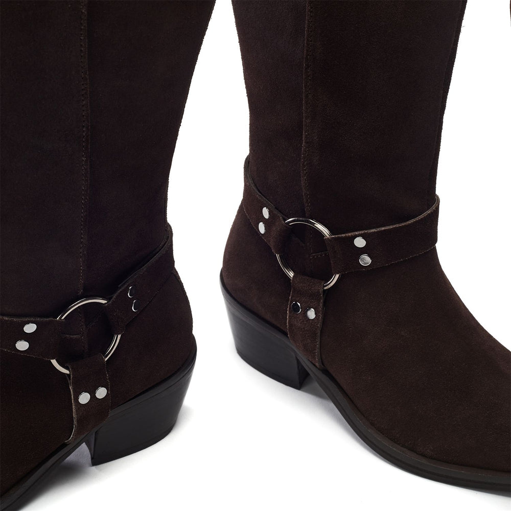 Sh Gallant Dark Brown Suede Boots