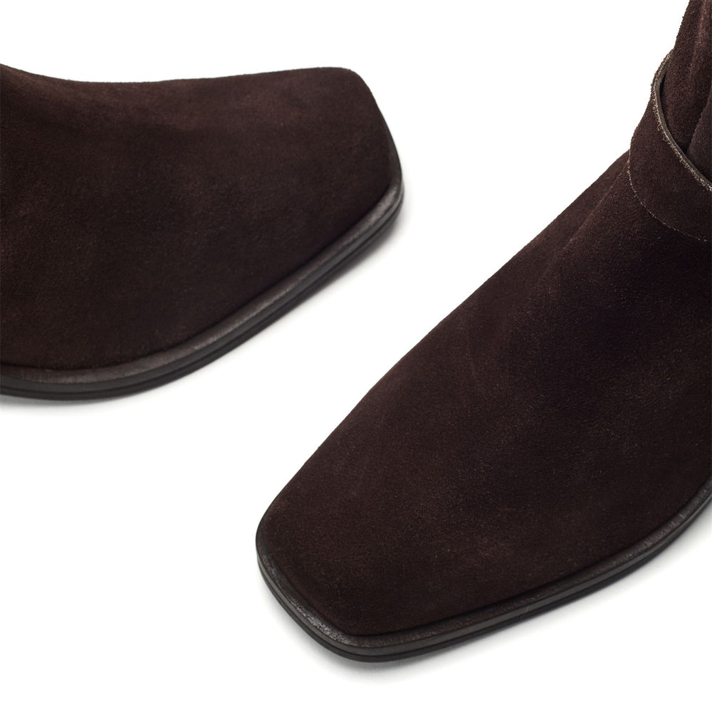 Sh Gallant Dark Brown Suede Boots
