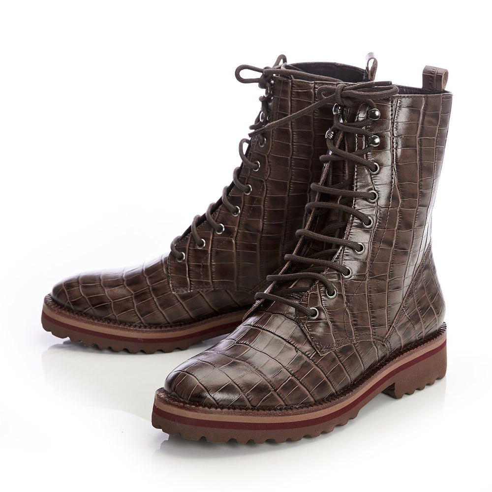 Sh Gator Brown Croc Boots