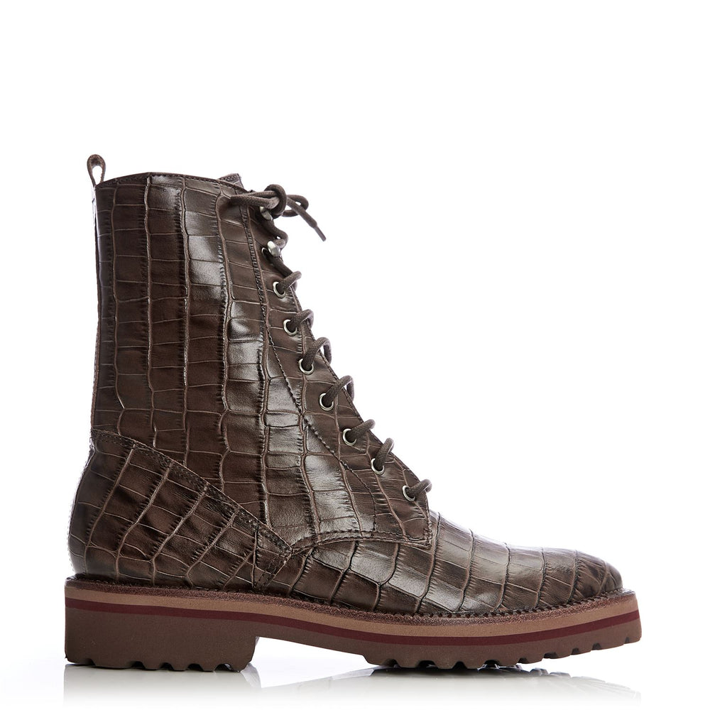 Sh Gator Brown Croc Boots