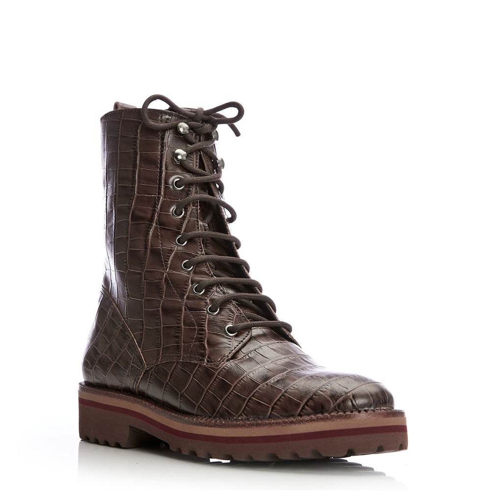Sh Gator Brown Croc Boots