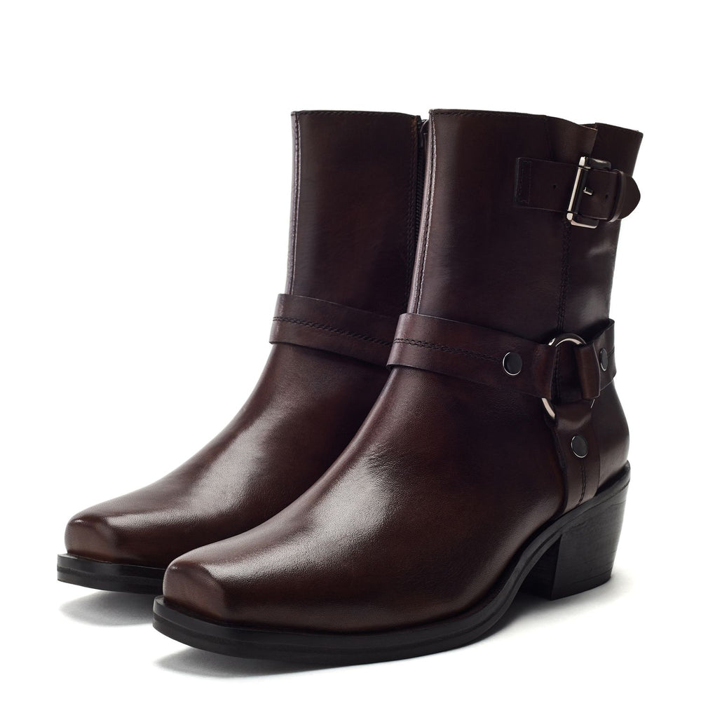 Sh Gee Dark Brown Leather Boots