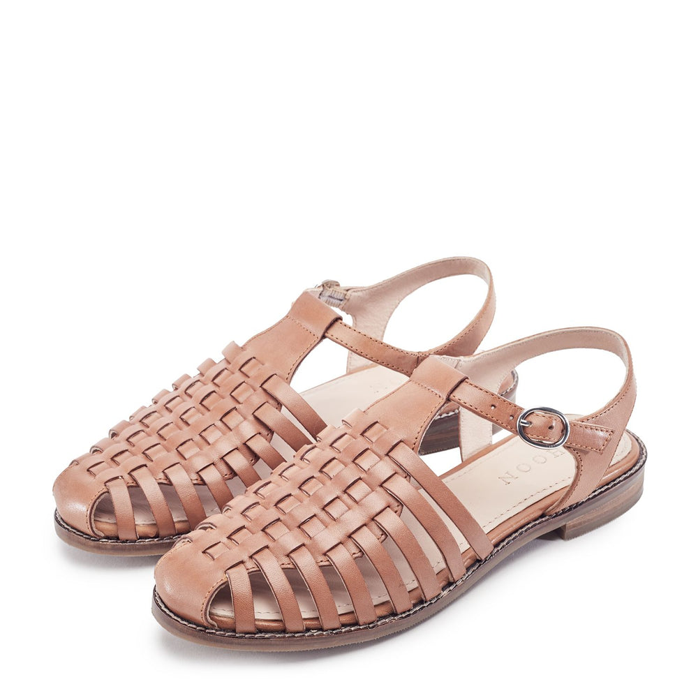 Sh Georgie Tan Leather Sandals