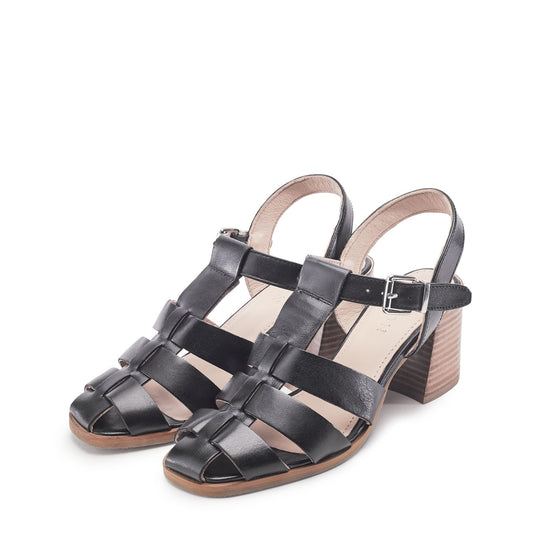 Sh Gerrie Black Leather Sandals