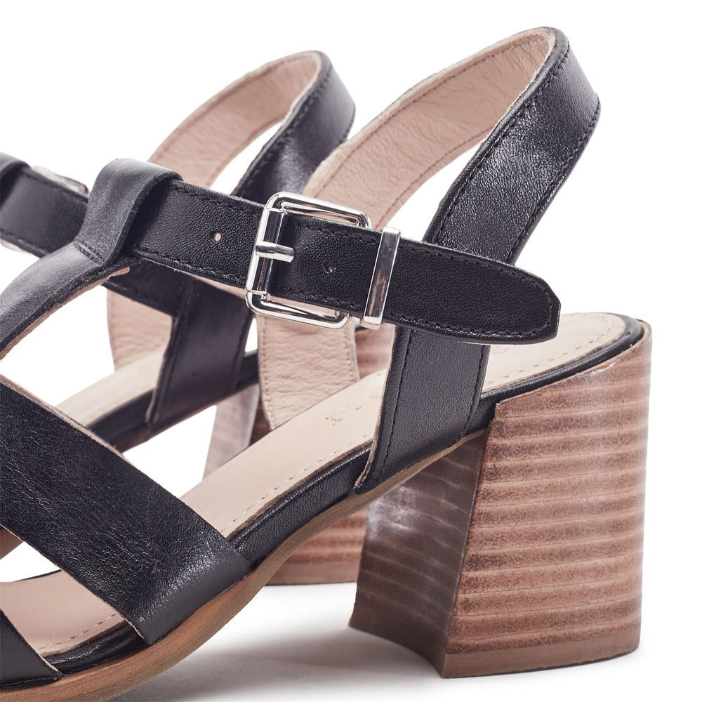 Sh Gerrie Black Leather Sandals