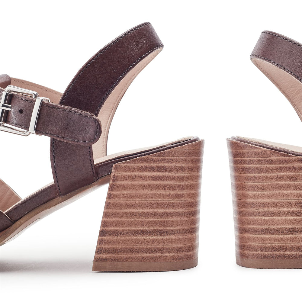 Sh Gerrie Dark Brown Leather Sandals