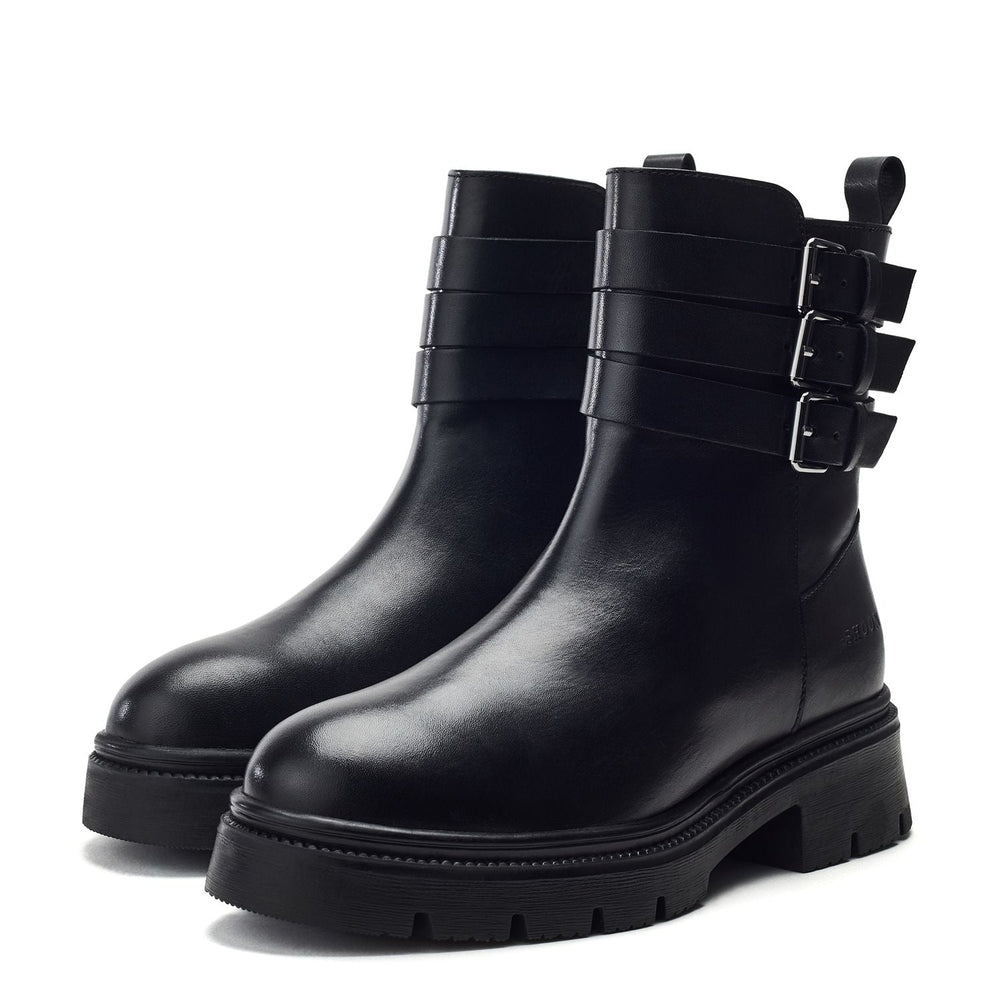 Sh Giddy Black Leather Boots