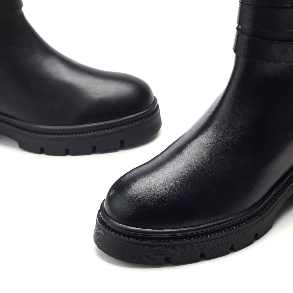 Sh Giddy Black Leather Boots