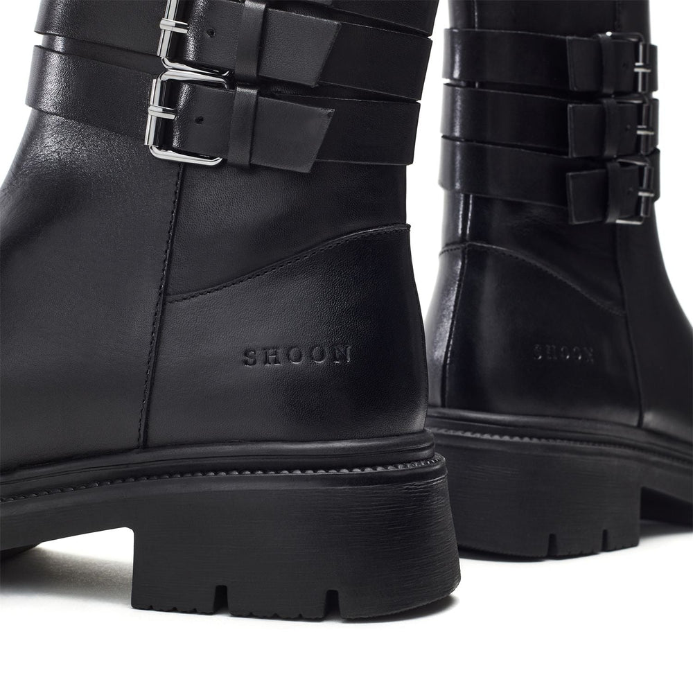 Sh Giddy Black Leather Boots