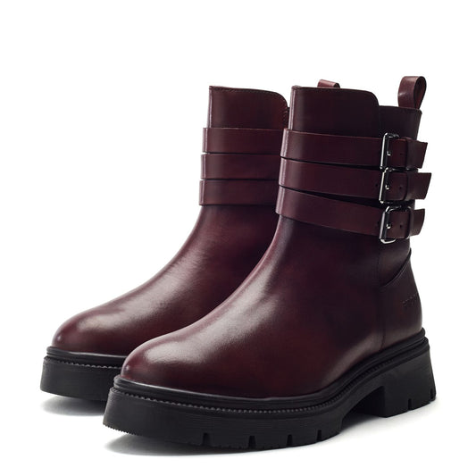 Sh Giddy Burgundy Leather Boots