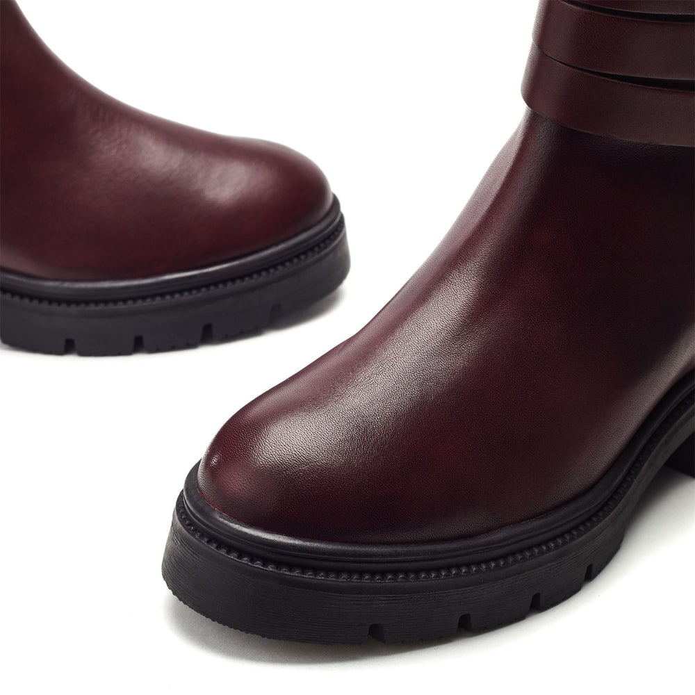 Sh Giddy Burgundy Leather Boots