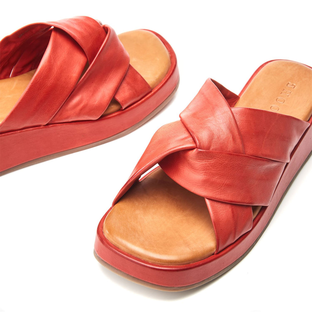 Sh Grana Red Leather Sandals