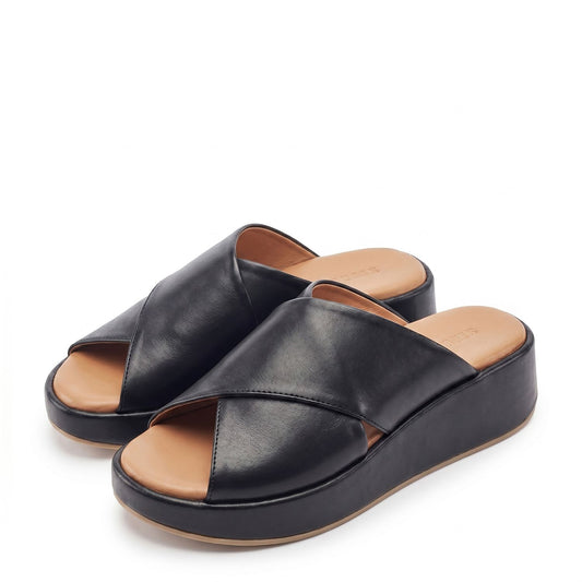 Sh Grange Black Leather Sandals
