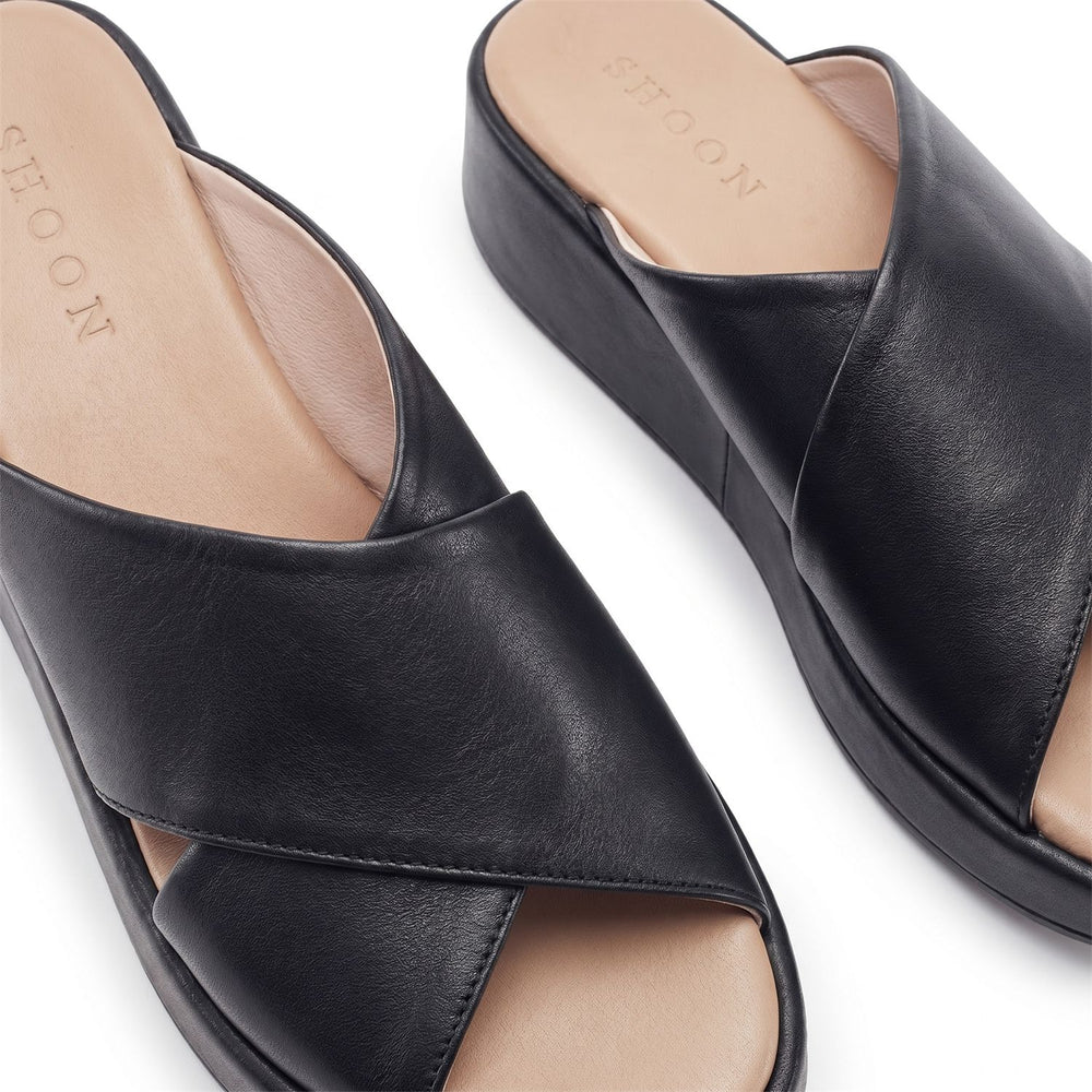 Sh Grange Black Leather Sandals