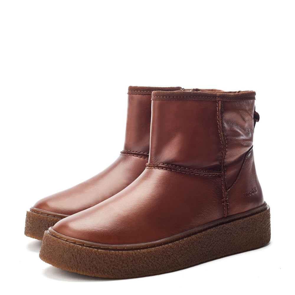 Sh Immy Dark Tan Leather Boots