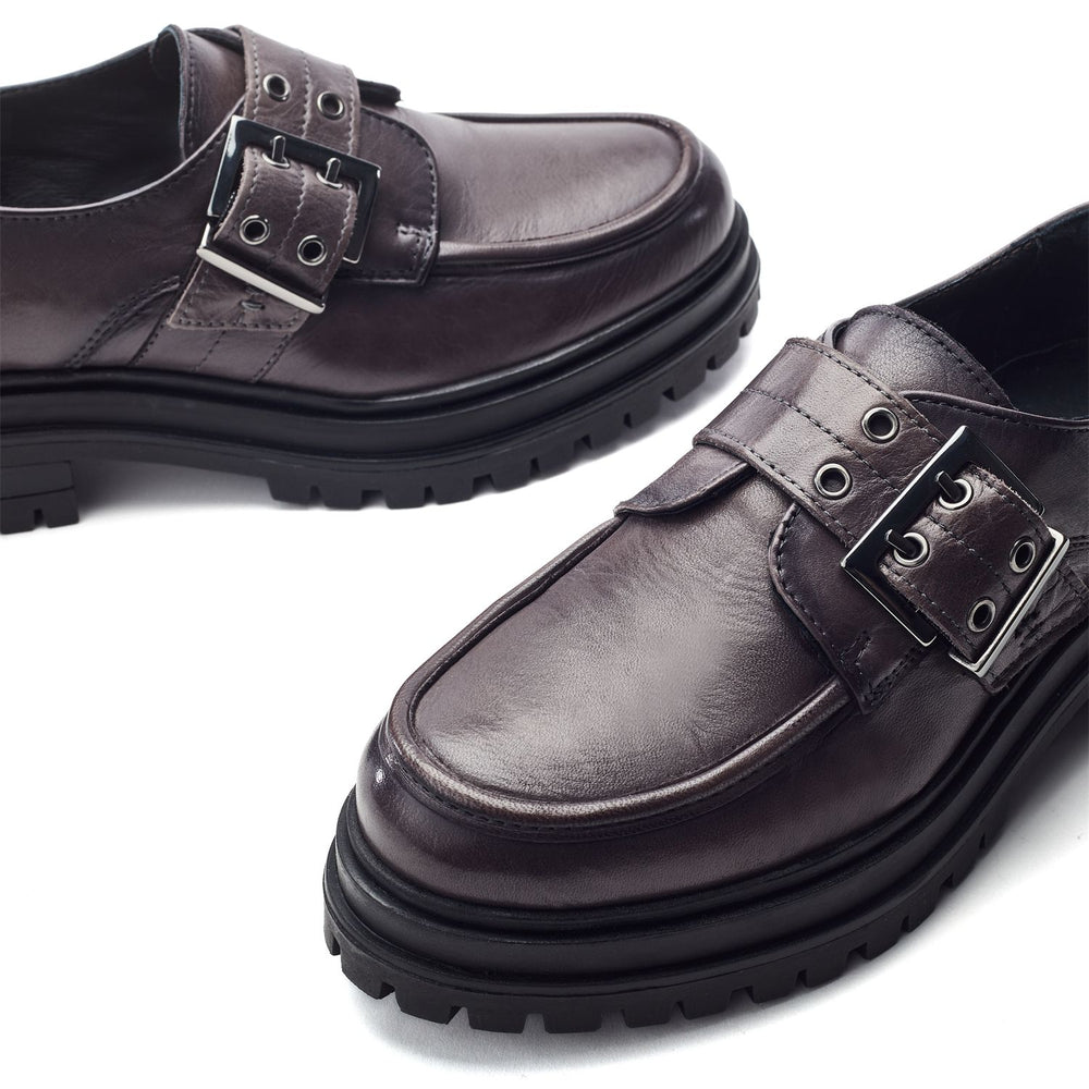 Sh Imoge Grey Leather Shoes