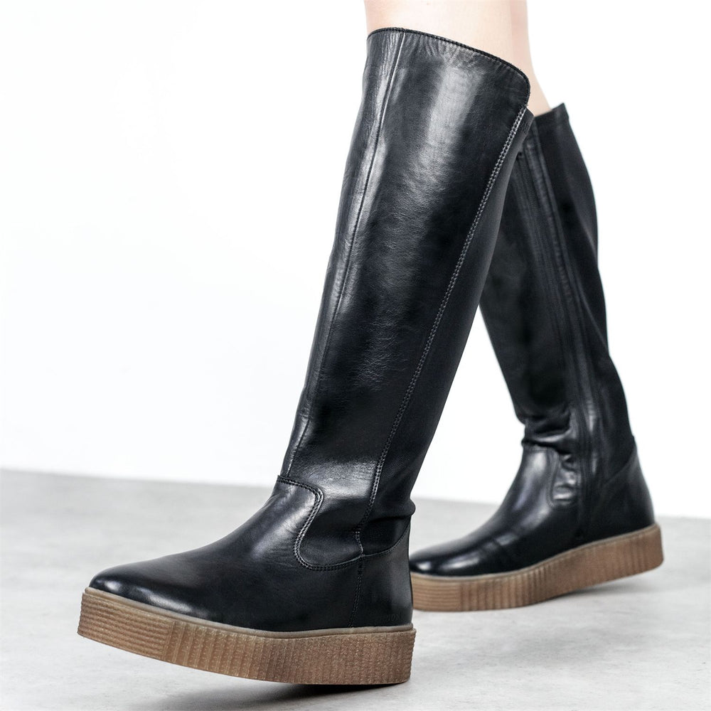 Sh Indi Black Leather Boots