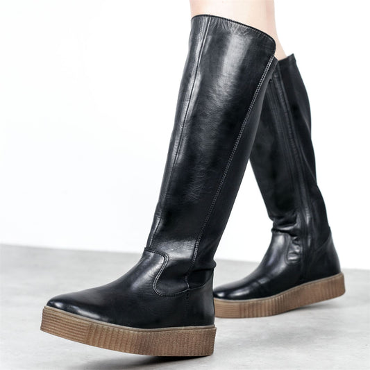Sh Indi Black Leather Boots