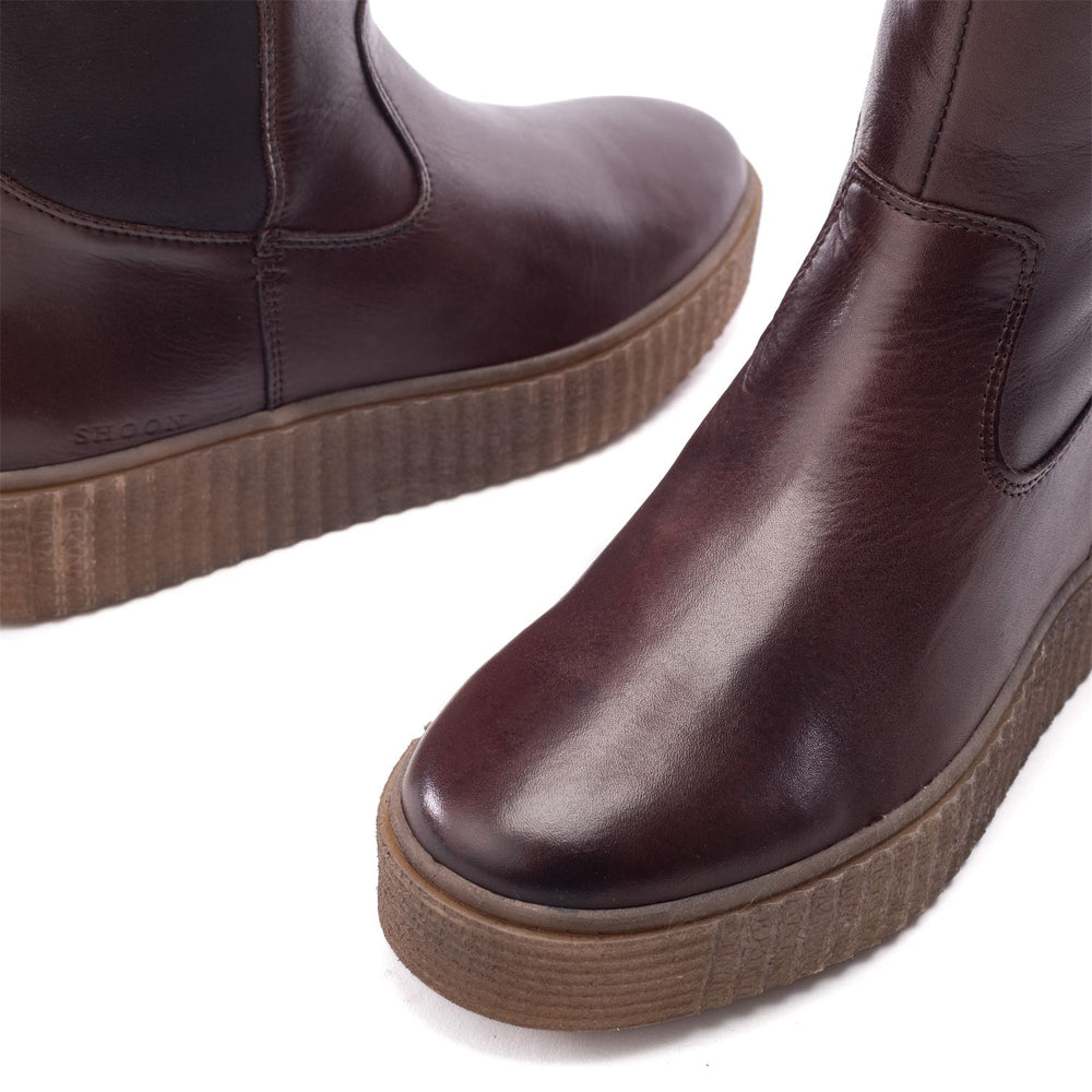 Sh Indi Dark Brown Leather Boots