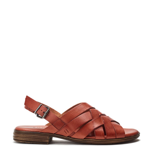 Sh Ionia Dark-Orange Leather Sandals