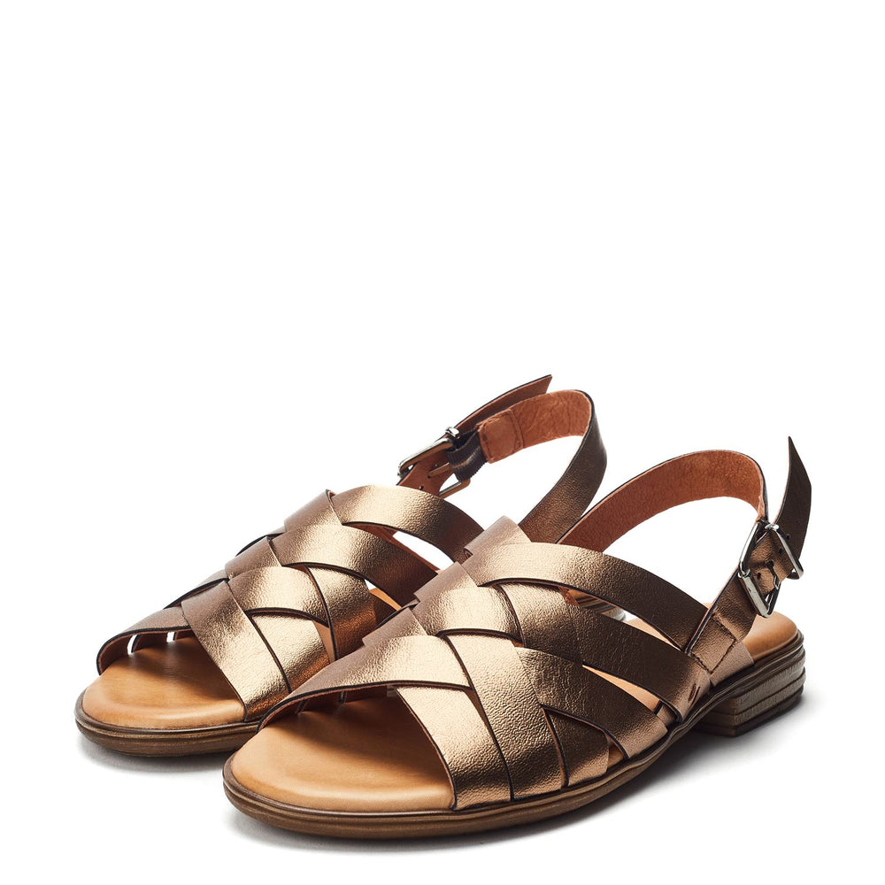 Sh Ionia Gold Leather Sandals