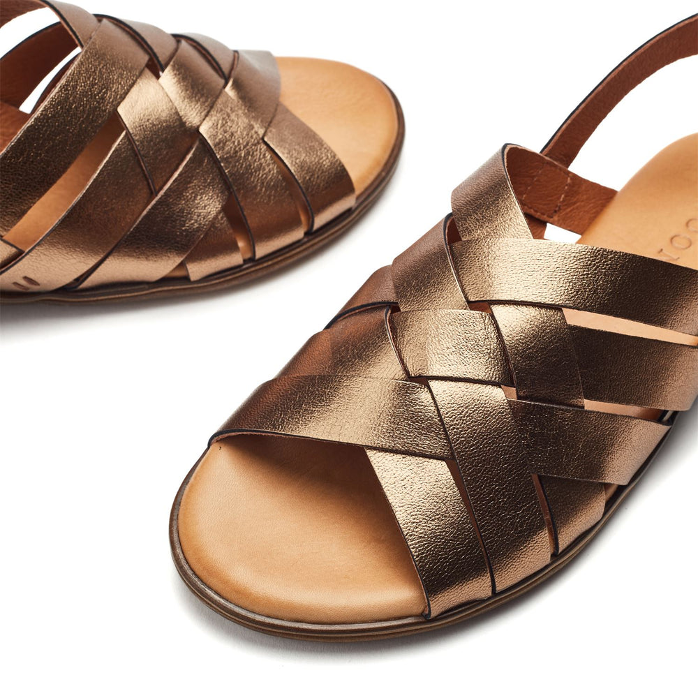 Sh Ionia Gold Leather Sandals