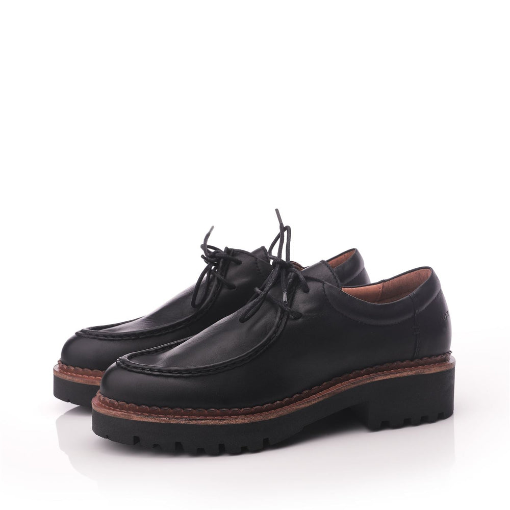 Sh Iota Black Leather Shoes
