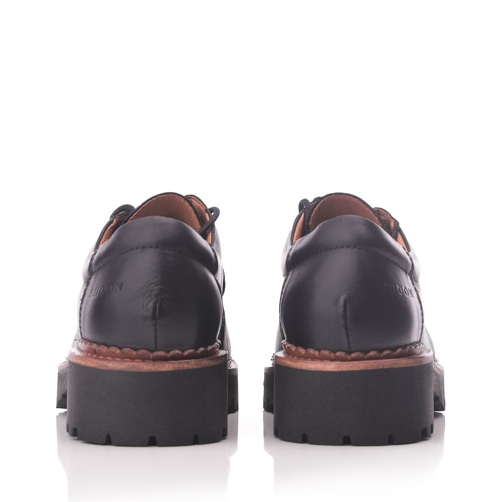 Sh Iota Black Leather Shoes