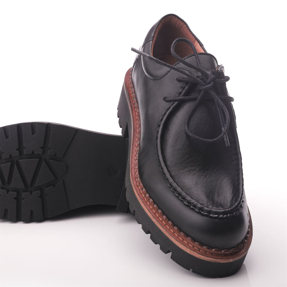 Sh Iota Black Leather Shoes