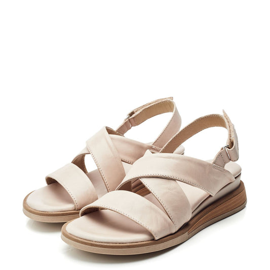 Sh Iranna Beige Leather Sandals