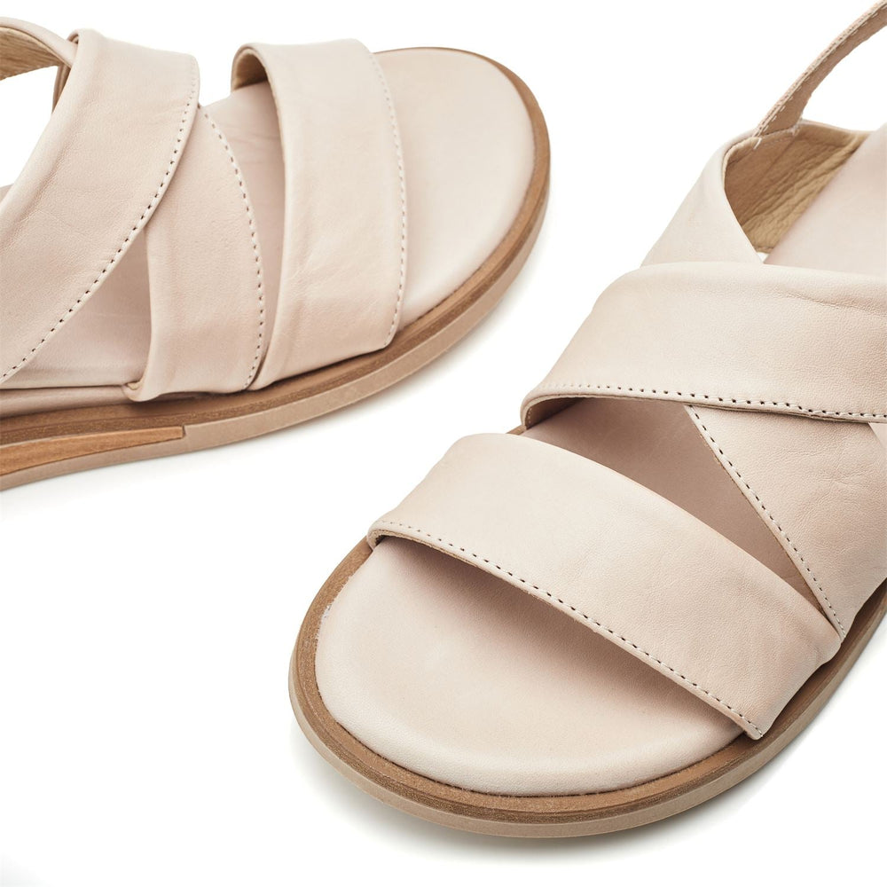 Sh Iranna Beige Leather Sandals