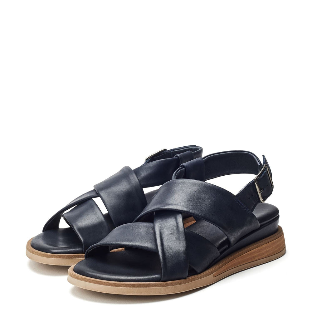 Sh Iver Navy Leather Sandals