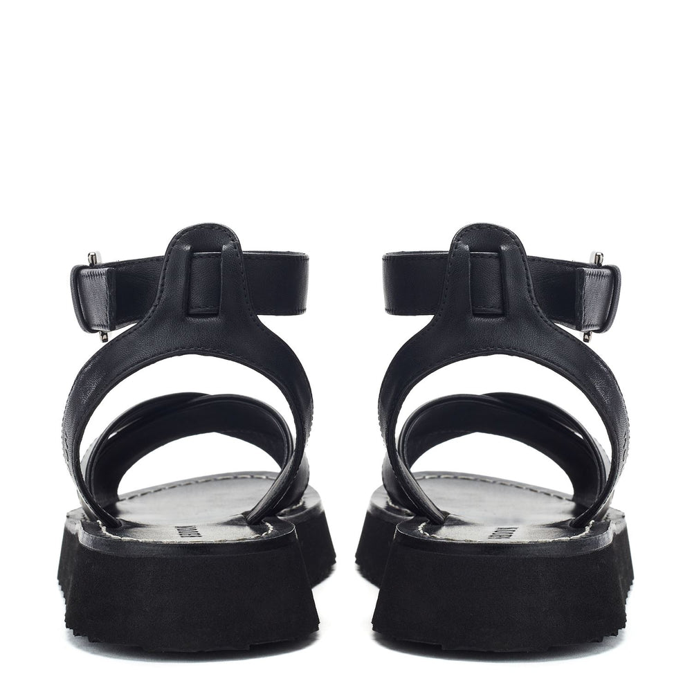 Sh Larise Black Leather Sandals
