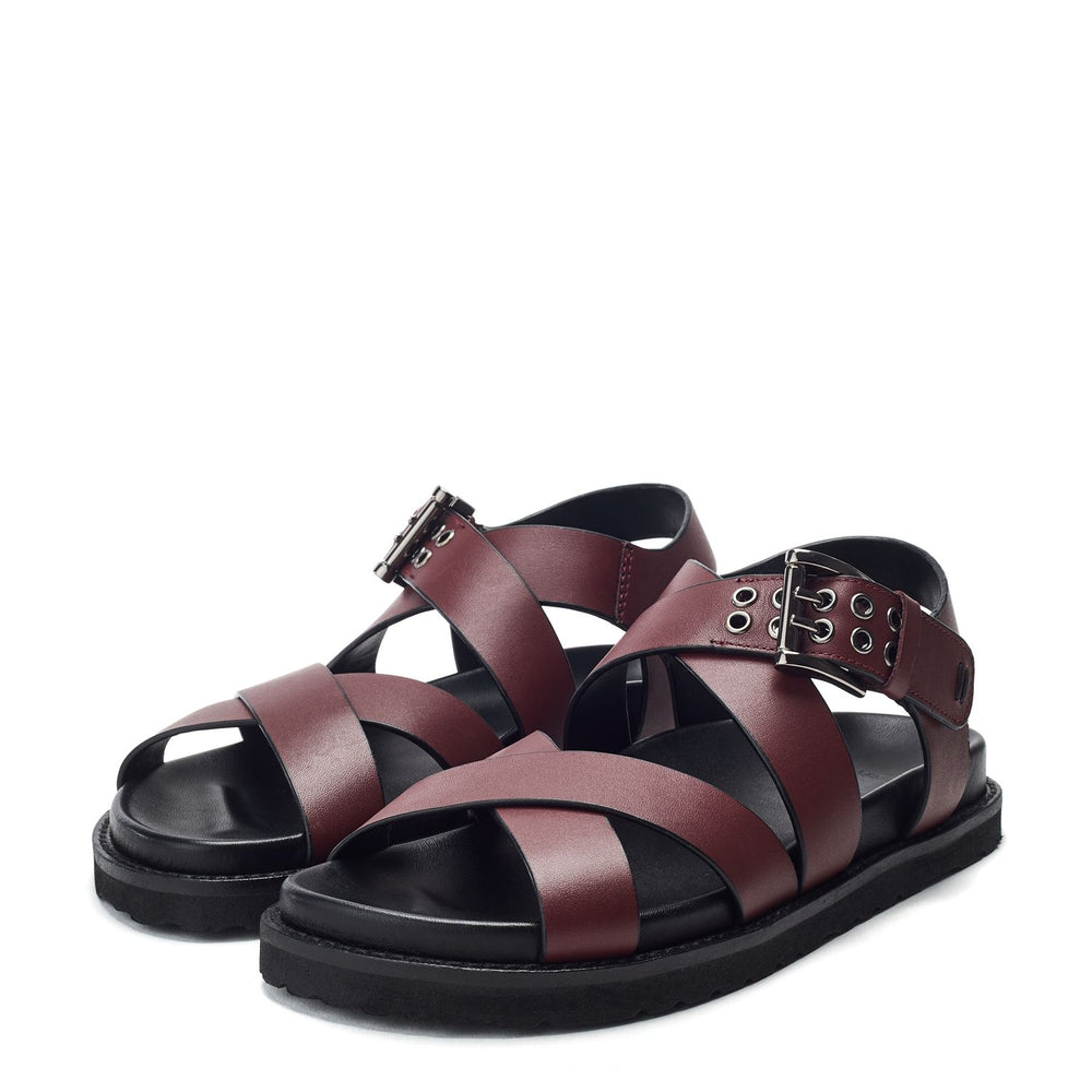 Sh Liner Burgundy Leather Sandals