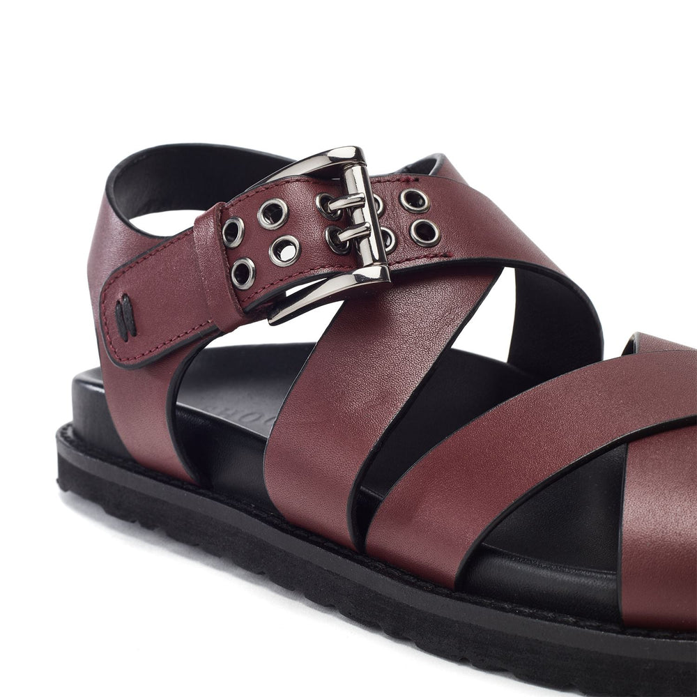 Sh Liner Burgundy Leather Sandals