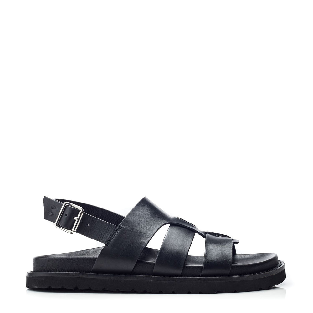 Sh Lonnie Black Leather Sandals