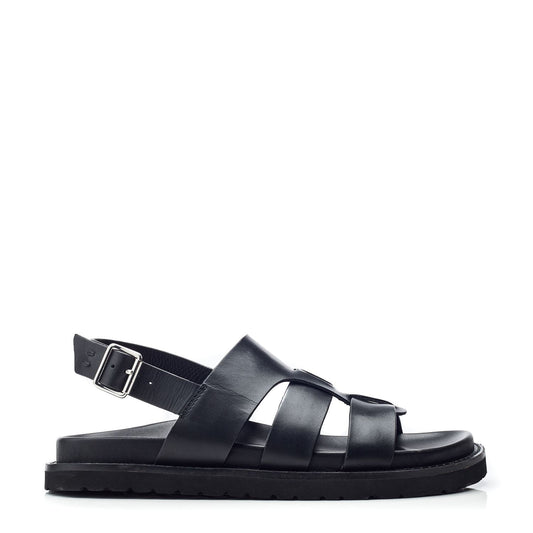 Sh Lonnie Black Leather Sandals
