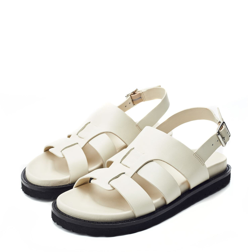 Sh Lonnie Off White Leather Sandals