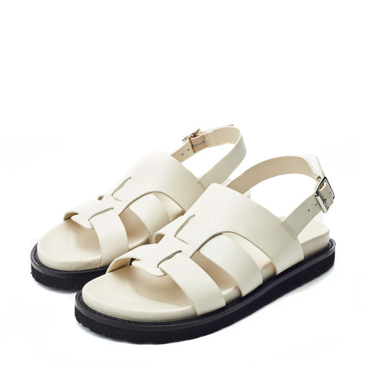 Sh Lonnie Off White Leather Sandals