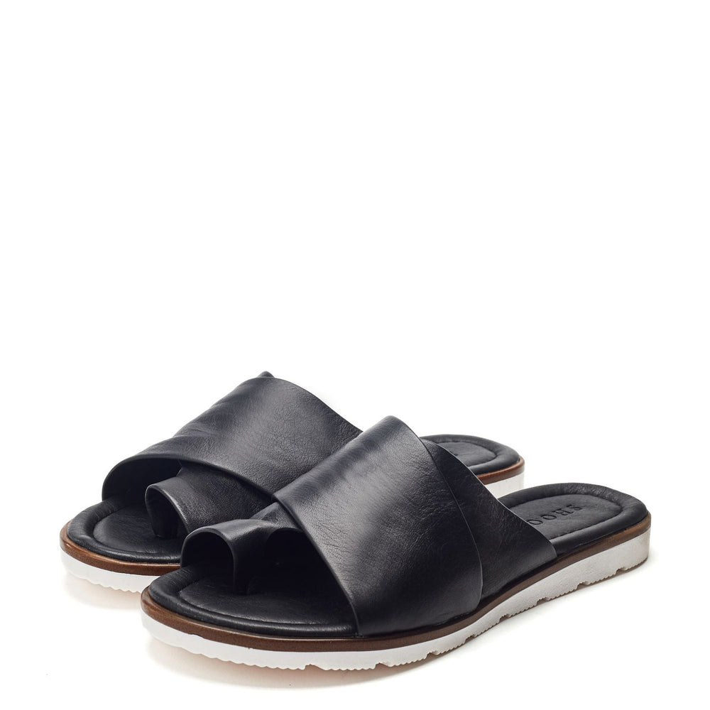 Sh Malmo Black Leather Sandals