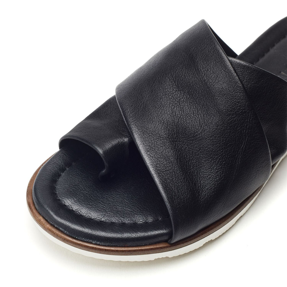 Sh Malmo Black Leather Sandals